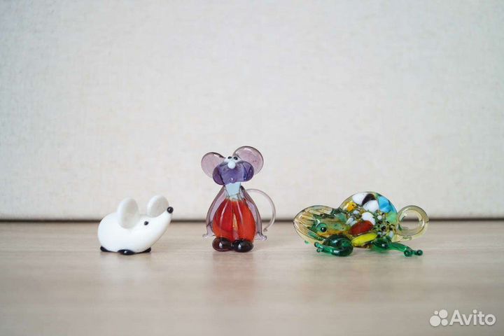 Стеклянные фигурки животных
