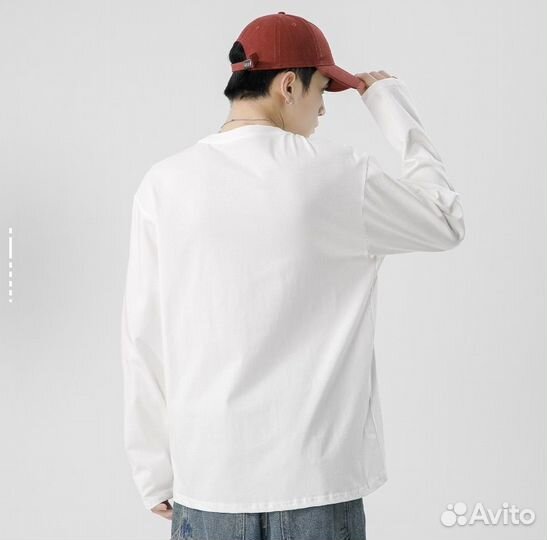 Белый лонгслив унисекс Jeanswest M