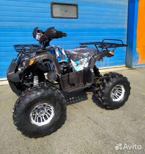 Детский квадроцикл Grizzly 125 сс бело-синий