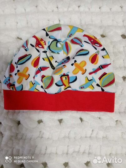 Шапочка для мальчика. Размер от 10 мес до 1,5 м