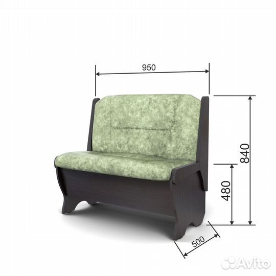 Скамья Лотос 950 Велюр (Венге / Мохито)