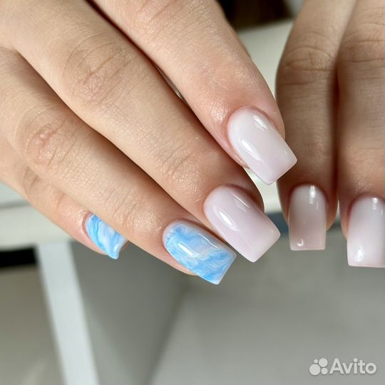 Маникюр гель лак наращивание