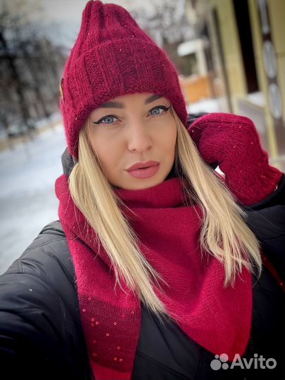 Шапка, варежки, косынка