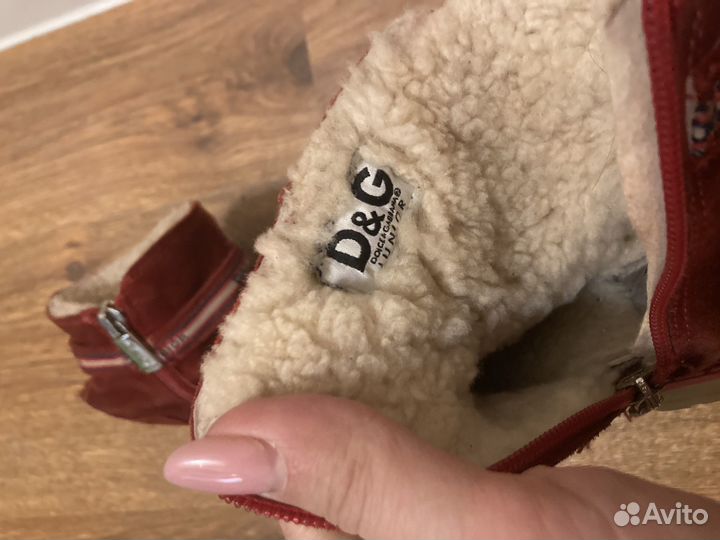 Сапоги зимние детские замшевые Dolce & Gabbana