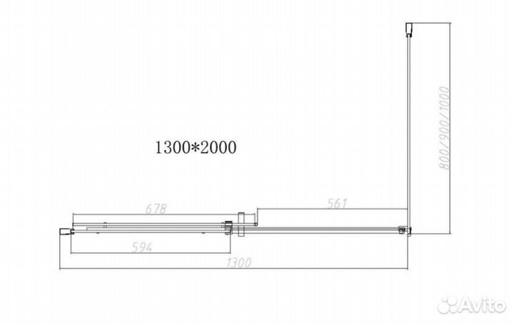 Душевой уголок Dice VSR-4D9013CL, 1300*900