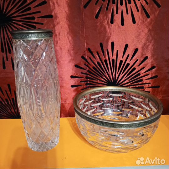 Ваза для цветов хрустальная