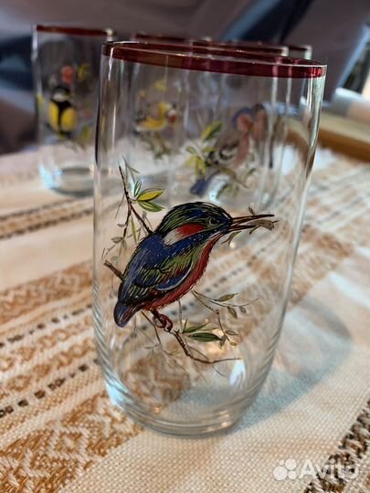 Хрустальные стаканы чехия птицы