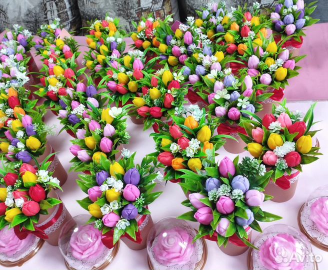 Букет из мыла тюльпаны