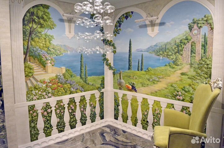 Роспись стен на заказ, фреска