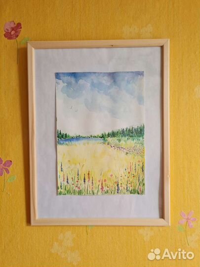 Картина Акварель,Луг