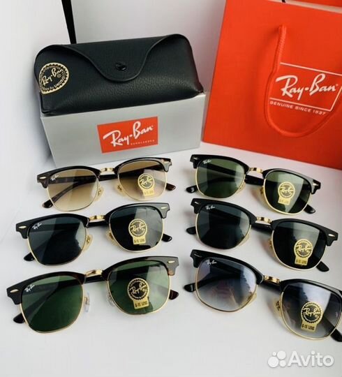 Очки ray ban clubmaster зеленые