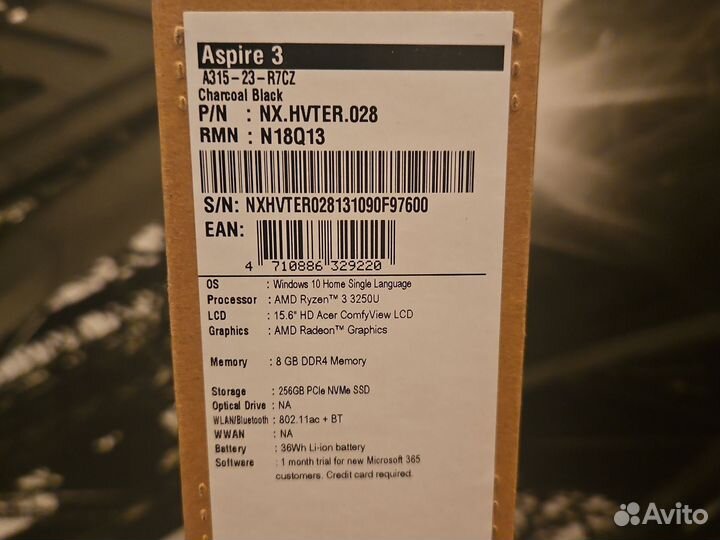 Ноутбук acer aspire 3 a315 23