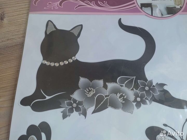 Наклейка для интерьера кошка