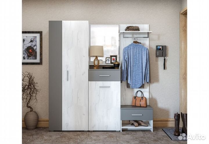 Зеркало навесное Юнона Дуб Белый craft