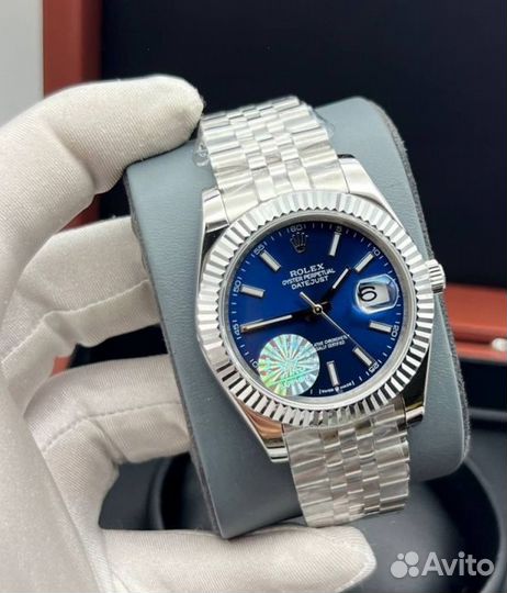 Rolex Datejust steel blue часы