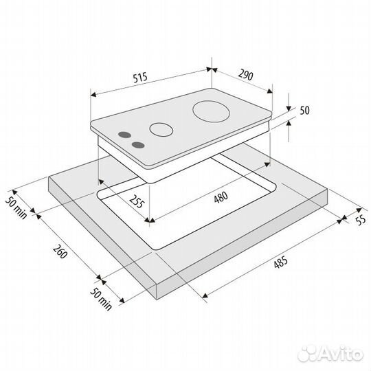 Новая газовая панель домино 2 комфорки 30 см
