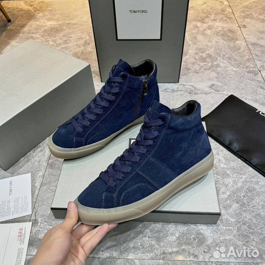 Полуботинки Tom Ford, мужские, синяя замша