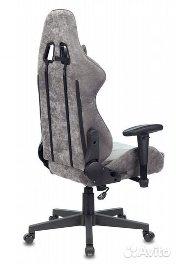 Кресло игровое Бюрократ viking X Fabric серый/серо