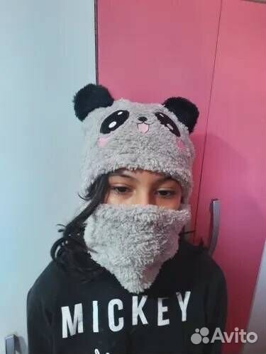 Шапка-снуд Панда