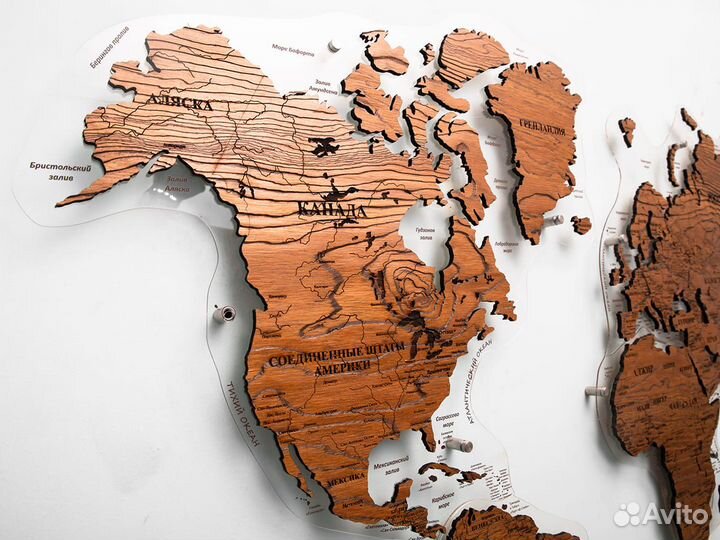 Карта мира из дерева Калининград 
