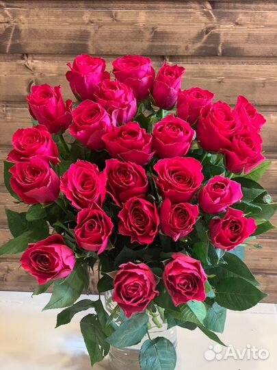 Роза малиновая 25 шт 42 см