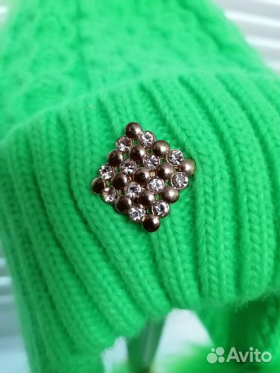 Шапка зимняя для девочки салатовая