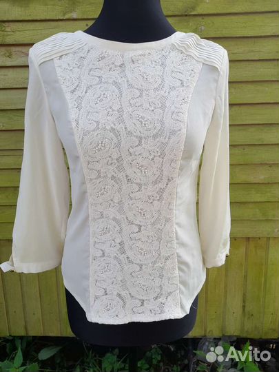 Нежная блуза ретро винтаж лолита 44 р