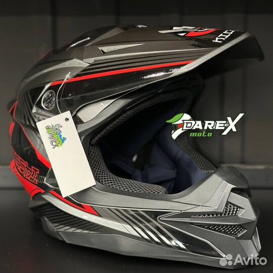 Шлем kioshi Holeshot 801 grey кроссовый (размер M)