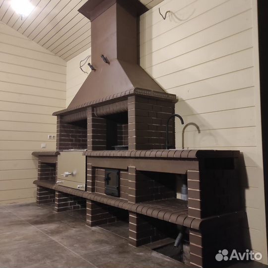 Печи барбекю из кирпича / Барбекю комплексы