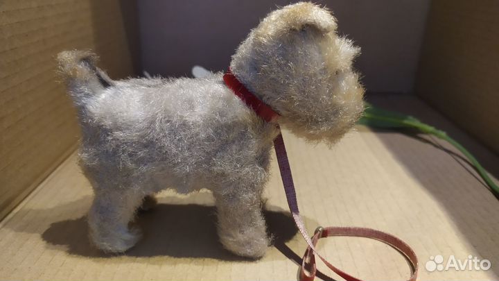Винтажная плюшевая собачка Германия