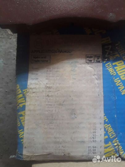 Тормозные колодки на honda