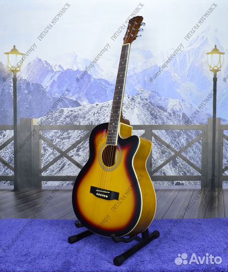 Акустическая гитара (новая) матовая, комплект