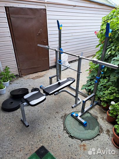 Скамья, стойки, штанга