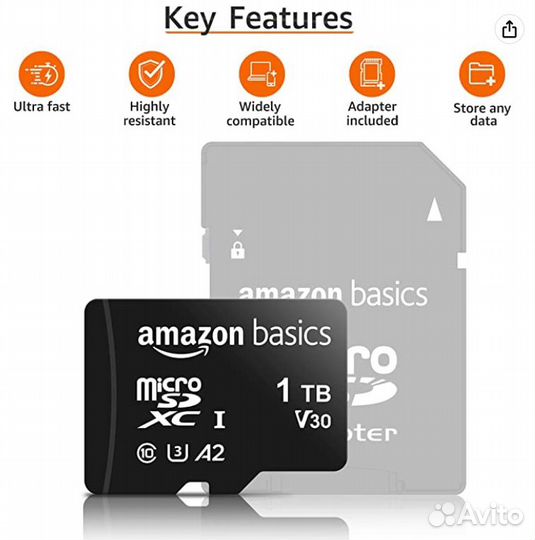 Карта памяти Amazon Basics microSD 1тб