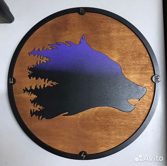 Декоративное панно Night Wolf