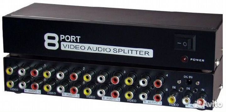 Разветвитель Тюльпанов AV RCA 1х8 сплиттер