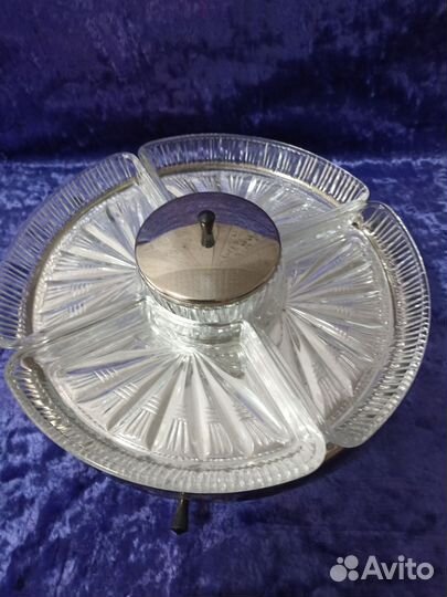 Хрустальная менажница СССР