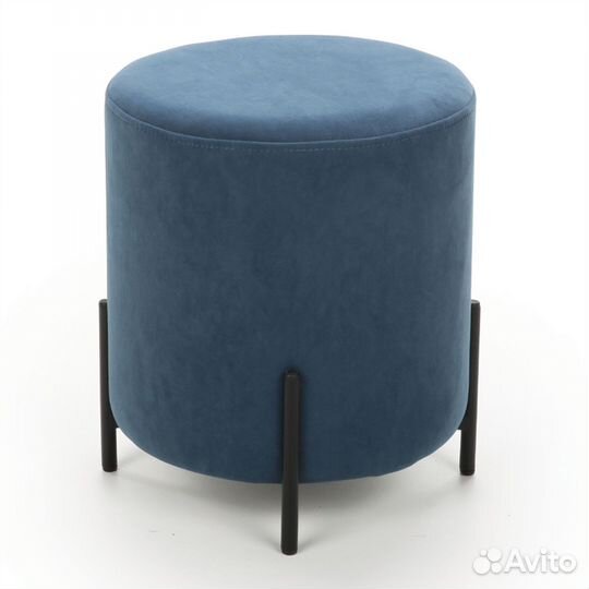 Пуф Beneli шарль, круглый, синий, велюр, для гости
