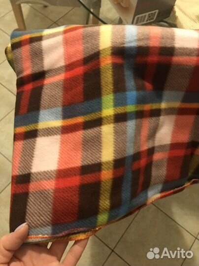Новый Флисовый детский плед клетчатый
