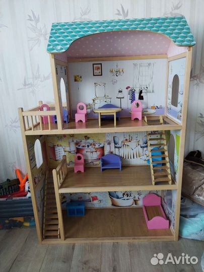Кукольный домик для барби с мебелью