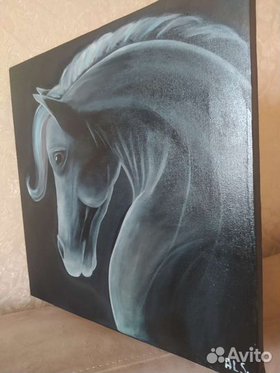 Картина масло/холст Грустная лошадь