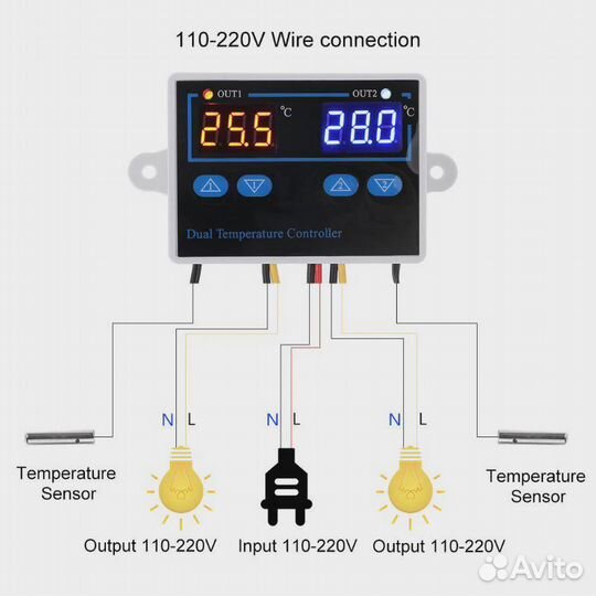 Термометр, терморегулятор температуры таймер