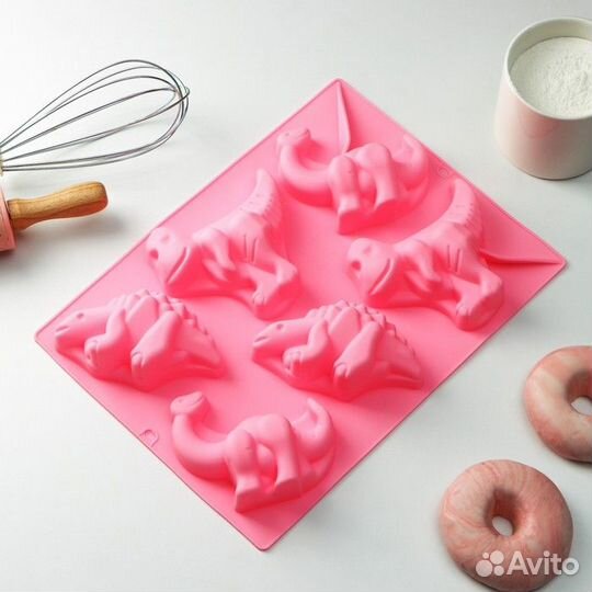 Форма силиконовая для выпечки Доляна «Динозавр», 2