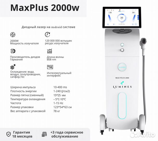Аппарат для эпиляции Люминес. Max’Plus 2000вт