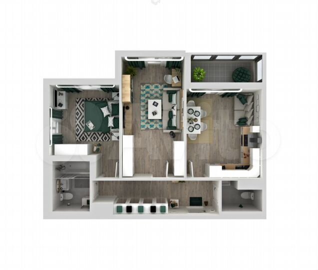 2-к. квартира, 53,4 м², 17/18 эт.