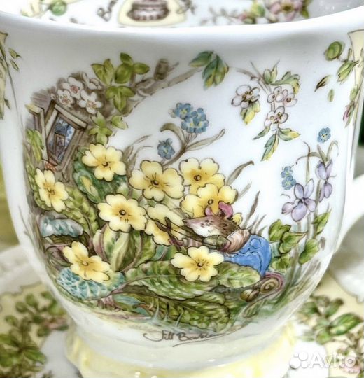 Большая кружка и тарелочка Ежевичная поляна