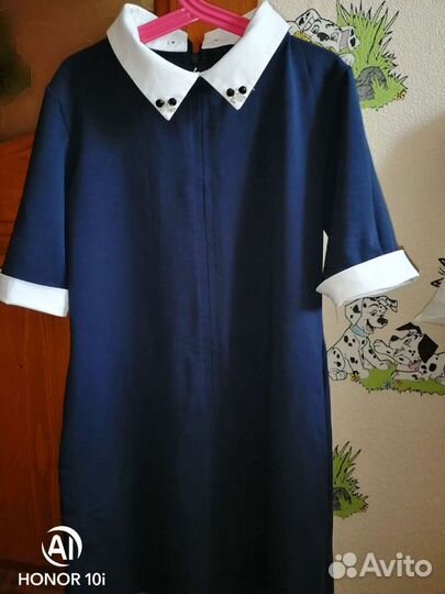 Школьное платье синее
