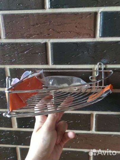 Угловая полка для ванной большая