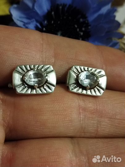 Серебро Горный Хрусталь Прекрасные Серьги