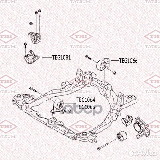 Опора двигателя TEG1081 tatsumi